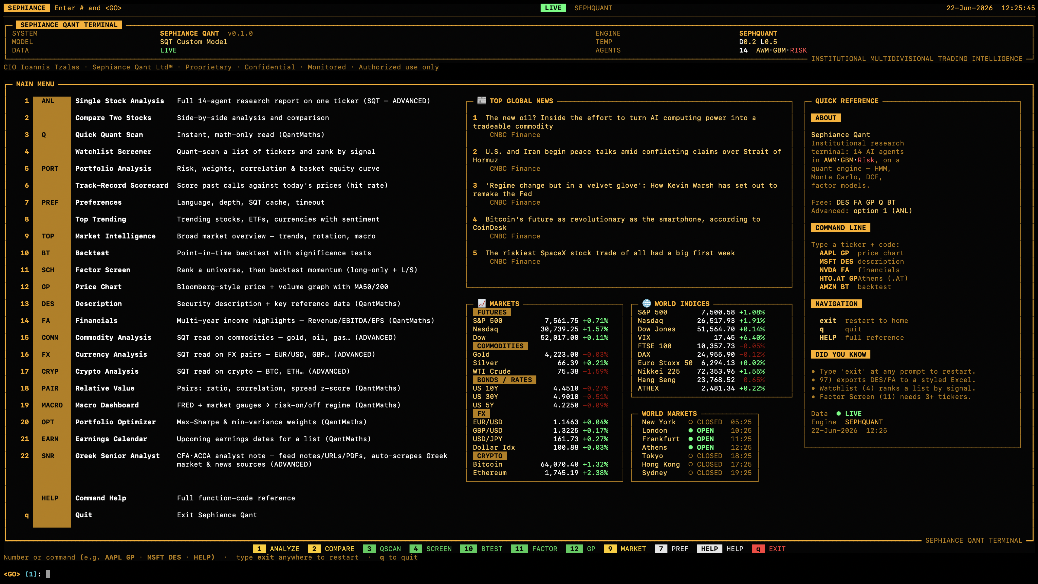The Sephiance Qant Terminal